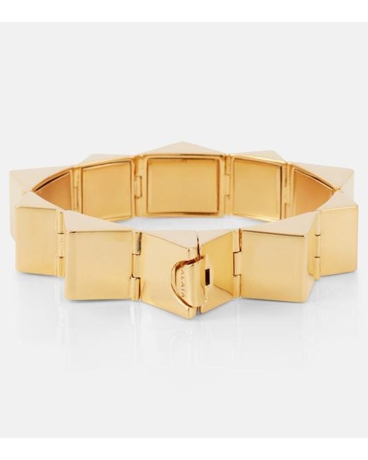 Alaïa Metallic Pyramid Bangle
