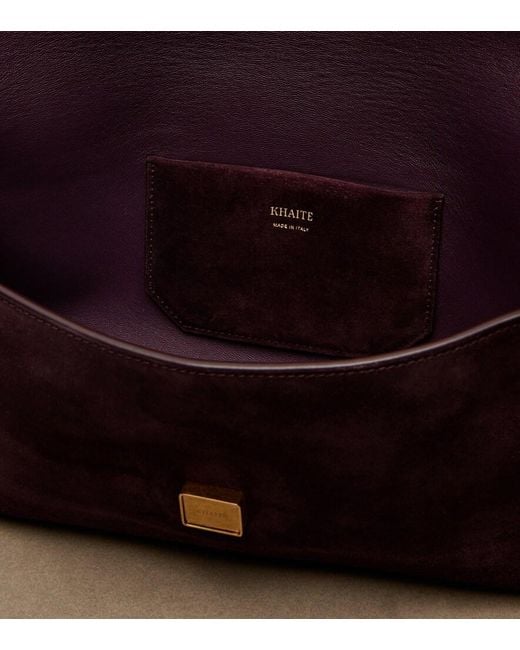 Khaite Purple Audrey Suede Clutch