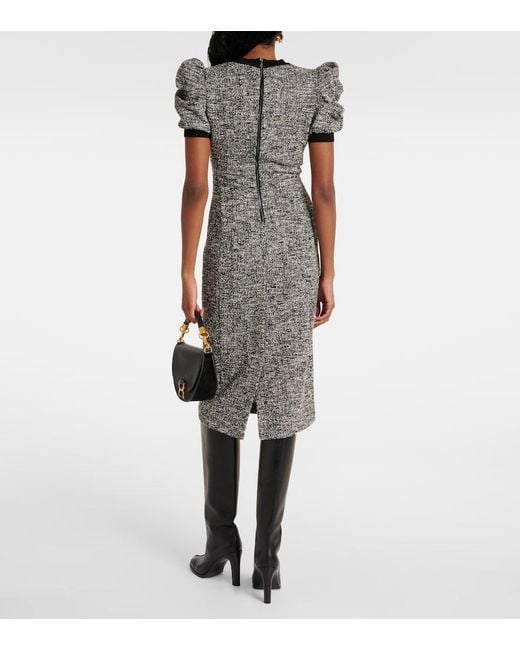 Max Mara Gray Ieti Cotton-Blend Midi Dress
