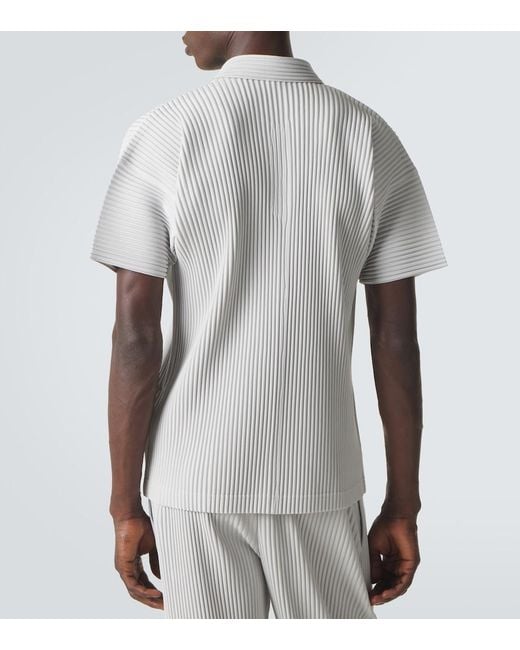 Homme Plissé Issey Miyake Gray Basics Pleated Polo Shirt for men