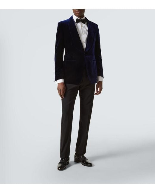 Tom Ford Blue Shelton Velvet Blazer for men