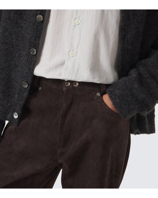Our Legacy Gray Carlson Cut Suede Bootcut Pants for men