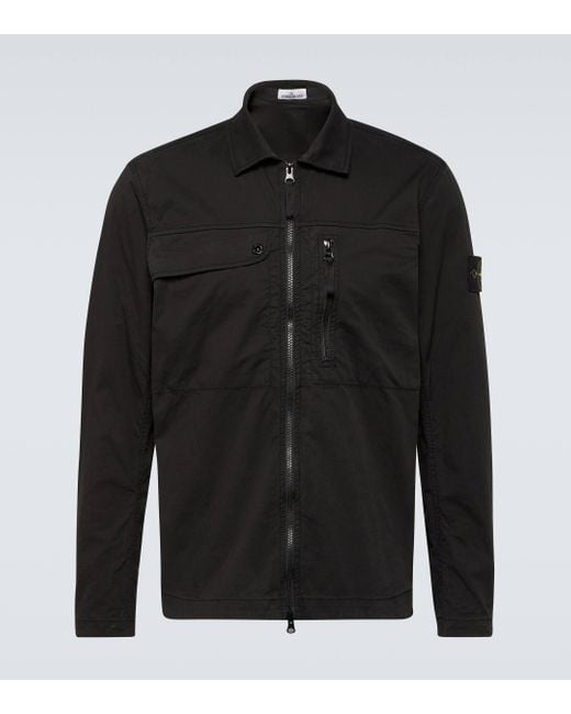 Stone Island Black Compass Cotton-blend Overshirt for men