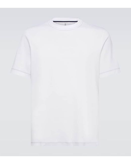 Camiseta de jersey de algodon Brunello Cucinelli de hombre de color White
