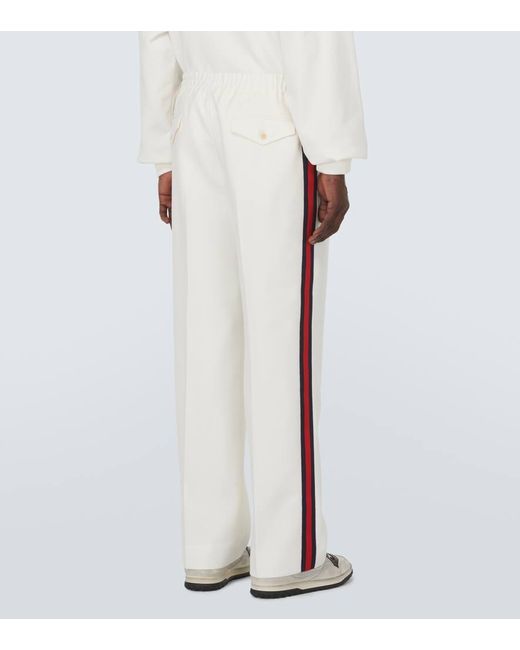 Pantalones rectos de tiro medio Gucci de hombre de color White