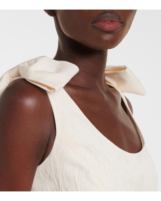 Markarian Natural Gita Bow-Detail Brocade Minidress