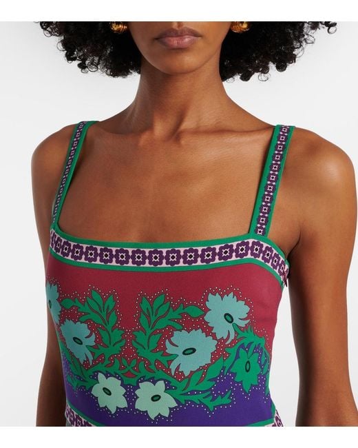 LaDoubleJ Red Buy Me A Martini Floral Midi Dress