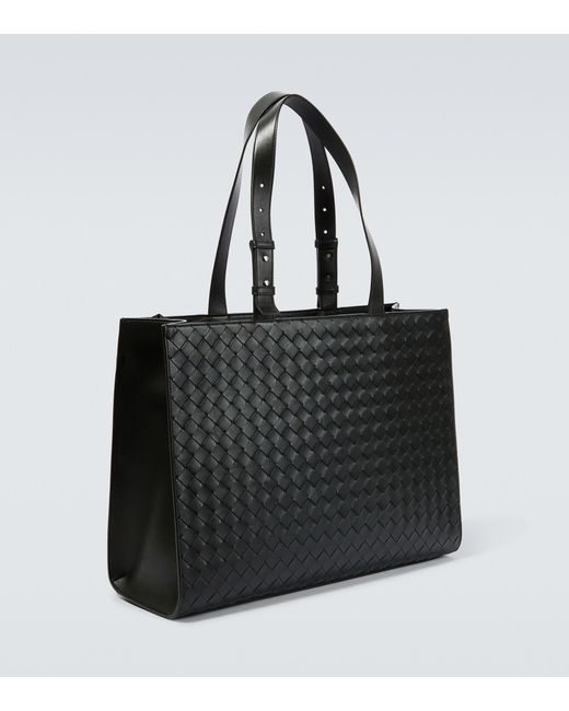 BOTTEGA VENETA Embellished Intrecciato Leather Tote Bag for Men