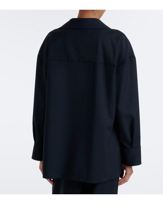 Max Mara Blue Virgin Wool Blouse