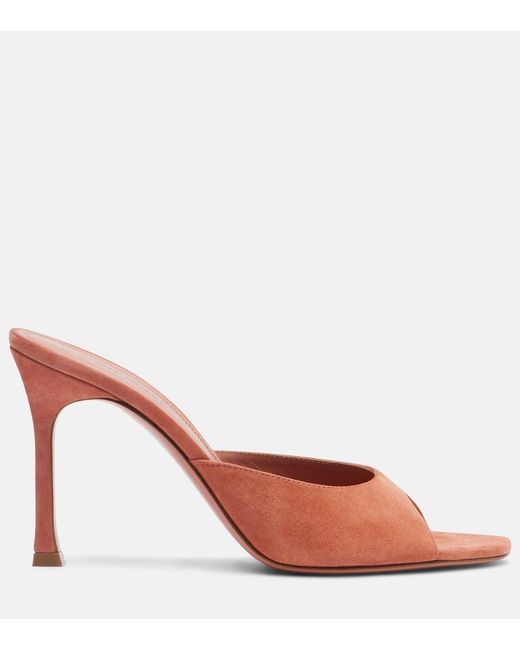 AMINA MUADDI Brown Alexa Suede Mules