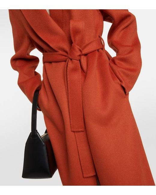 Joseph Red Cenda Wool And Cashmere Wrap Coat