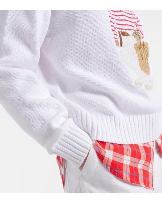 Polo Ralph Lauren White Polo Bear Cotton Sweater
