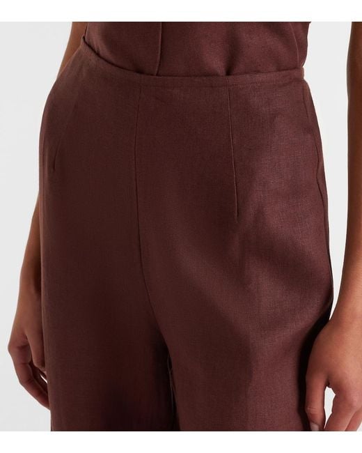 Faithfull The Brand Brown Syna Linen Wide-Leg Pants