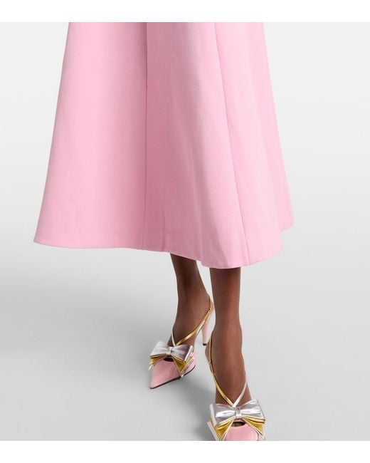 Rebecca Vallance Pink Xena Embellished Crepe Midi Dress