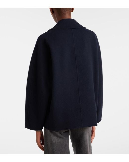 Max Mara Blue Virgin Wool Coat