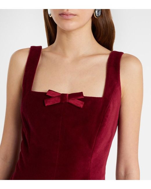 Markarian Red Brooke Cotton Velvet Minidress
