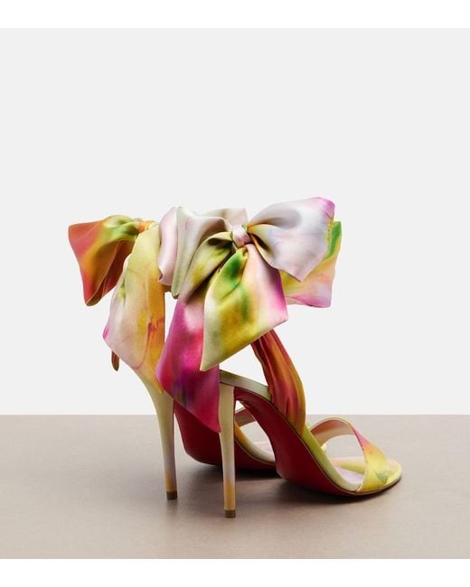 Christian Louboutin Green Miss Z Sandal Du Desert Crepe Satin Sandals
