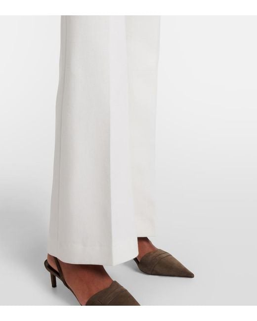 Vince White Mid-Rise Flared Pants