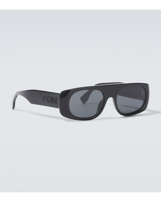 Fendi Gray Flat-Top Sunglasses for men