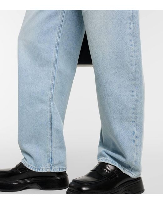 FRAME Blue High-Rise Barell Jeans