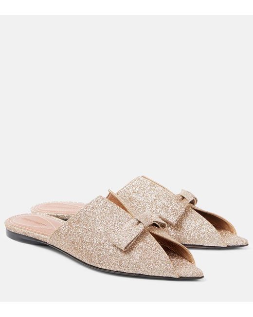 Zimmermann Pink Tux Glitter Leather Mules