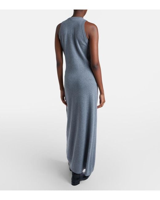 Lisa Yang Gray Angeline Cotton And Cashmere Maxi Dress