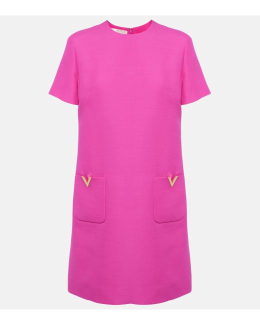Valentino Pink Vgold Crepe Couture Minidress