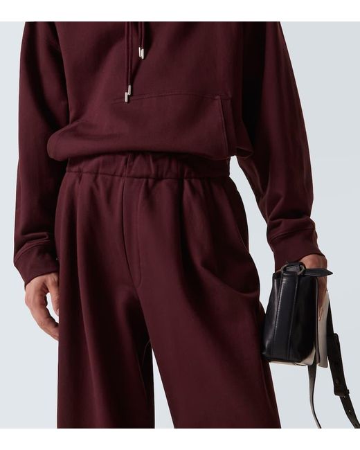 Dries Van Noten Red Cotton Jersey Sweatpants for men
