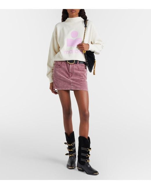 Isabel Marant White Logo Cotton-Blend Fleece Sweatshirt