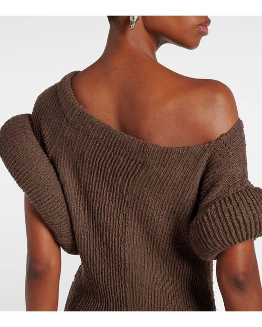 Acne Brown Katon Asymmetric Maxi Dress