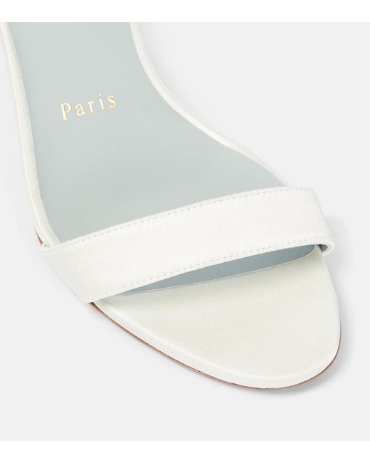 Christian Louboutin White Loubigirl 85 Silk Crepe Satin Sandals