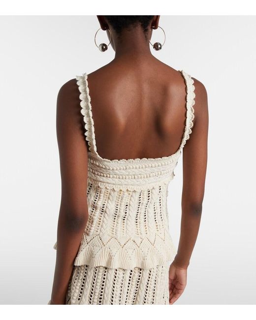 Isabel Marant Natural Neves Crochet Cotton Top