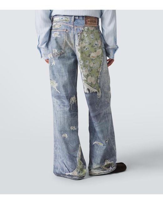 Acne Blue 1981 Trompe L'Oil Wide-Leg Jeans for men