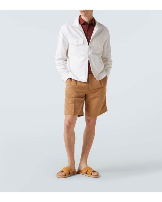Zegna Espadrille-Sandalen Aus Veloursleder in Brown für Herren