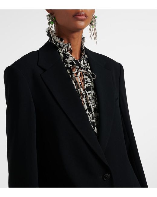 Dries Van Noten Black Double-Breasted Blazer