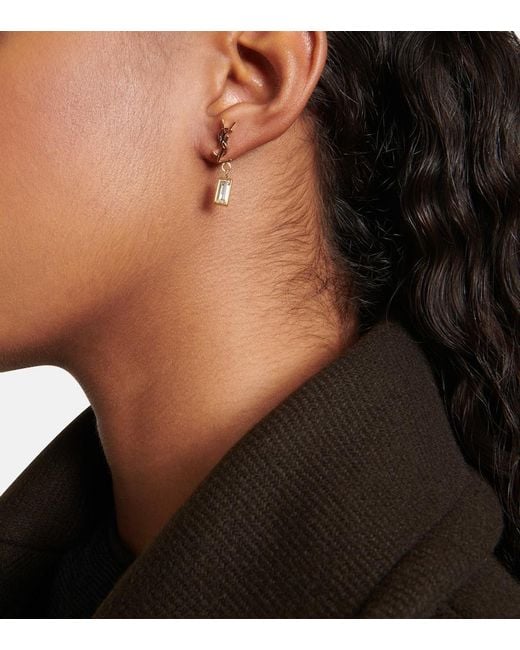 Saint Laurent Metallic Cassandre Embellished Single Earring