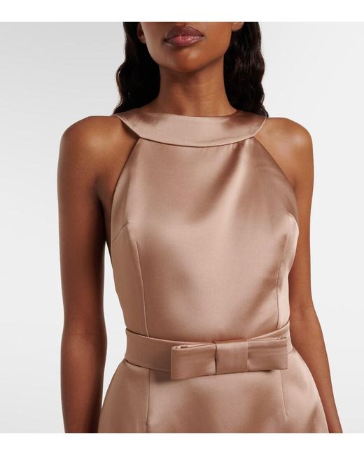 The New Arrivals Ilkyaz Ozel Pink Delphine Bow-Detail Satin Minidress