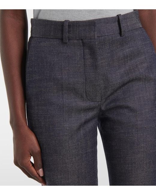 Joseph Blue Morissey Wool And Cotton Flared Pants