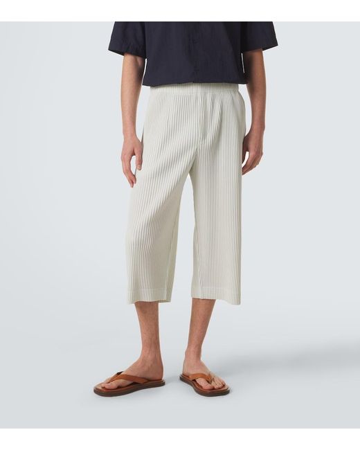 Homme Plissé Issey Miyake White Monthly Colors: May Pleated Straight Pants for men