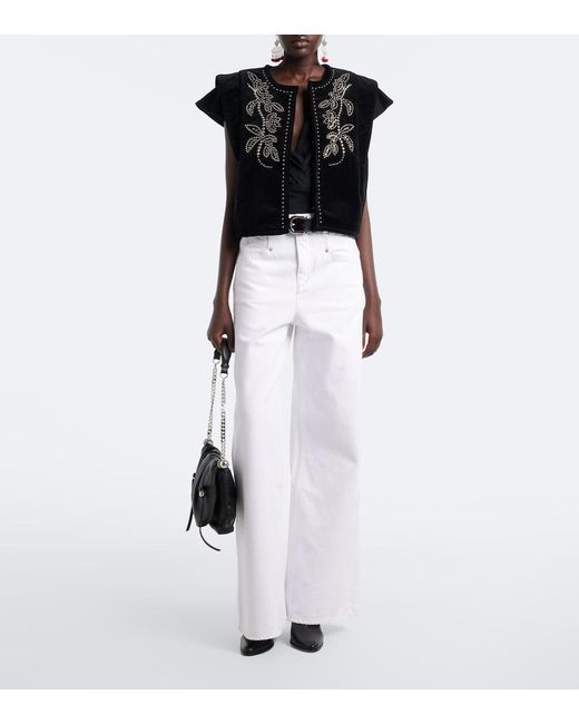Isabel Marant Black Nadrine Cotton Jersey Top
