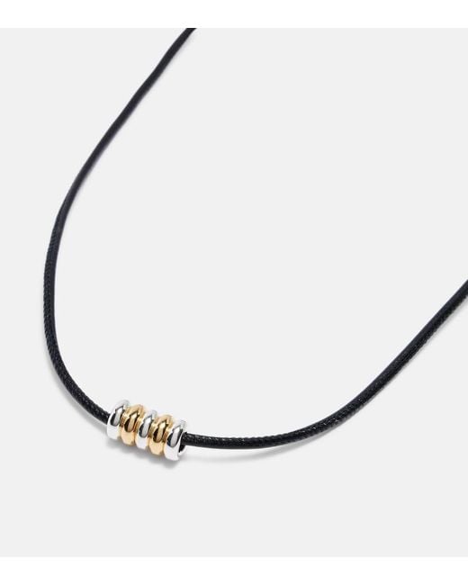 DEHANCHE Metallic Hollyhock Leather And Sterling Necklace