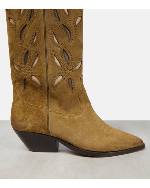 Isabel Marant Brown Denvee Suede Knee-high Cowboy Boots