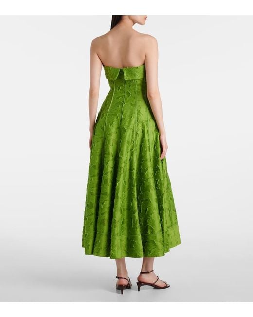 Jonathan Simkhai Green Bustier-Kleid Imogen Aus Jacquard