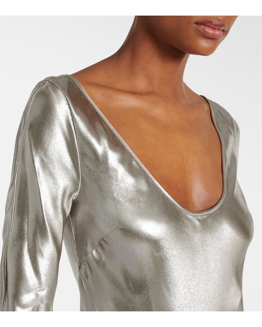 Galvan White Valletta Satin Gown