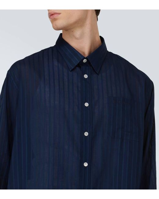 Camisa de gasa de algodon a rayas Givenchy de hombre de color Blue