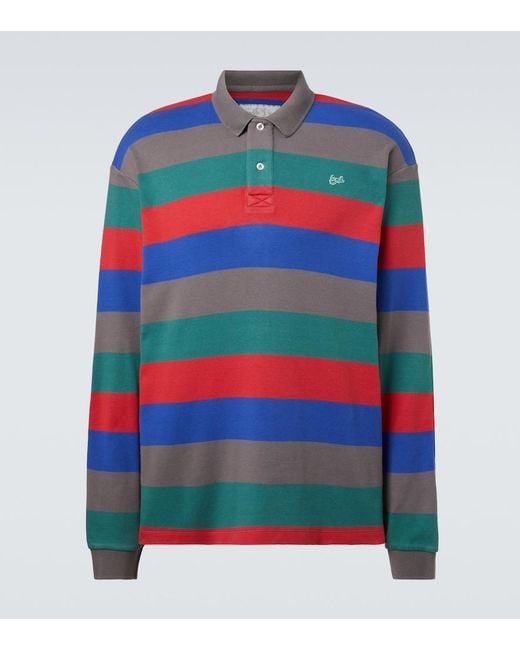 ERL Multicolor Striped Cotton Polo Shirt for men