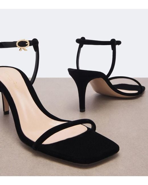 Gianvito Rossi Black Velvet Sandals
