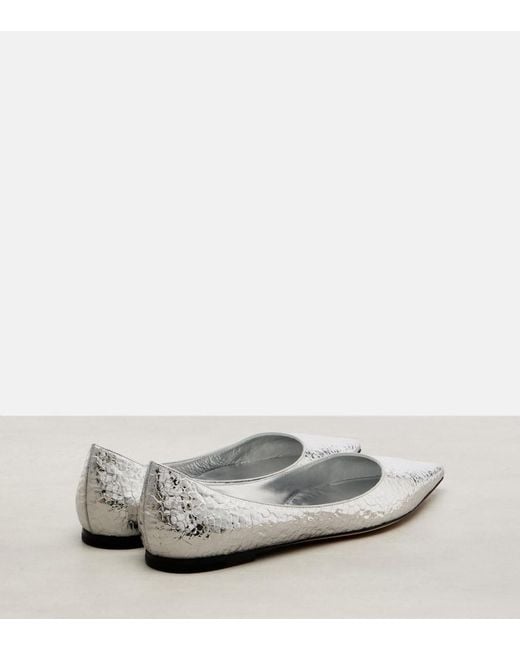 Jimmy Choo White Love Ballet Flats