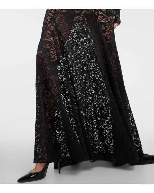 ROTATE BIRGER CHRISTENSEN Black Lace Maxi Dress
