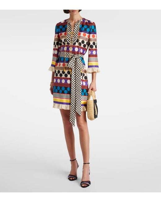Valentino Multicolor Escape Polka-Dot Silk Minidress